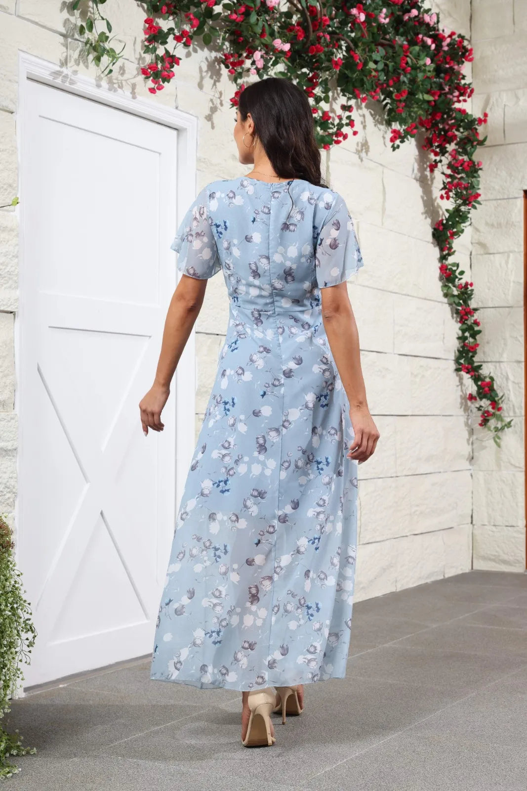 Romantic Floral Print Midi Dress for Spring and Summer | Midi Dresses