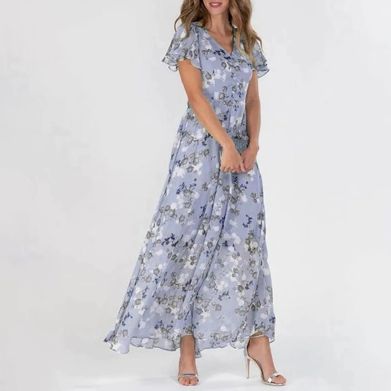 Romantic Floral Print Midi Dress for Spring and Summer | Midi Dresses