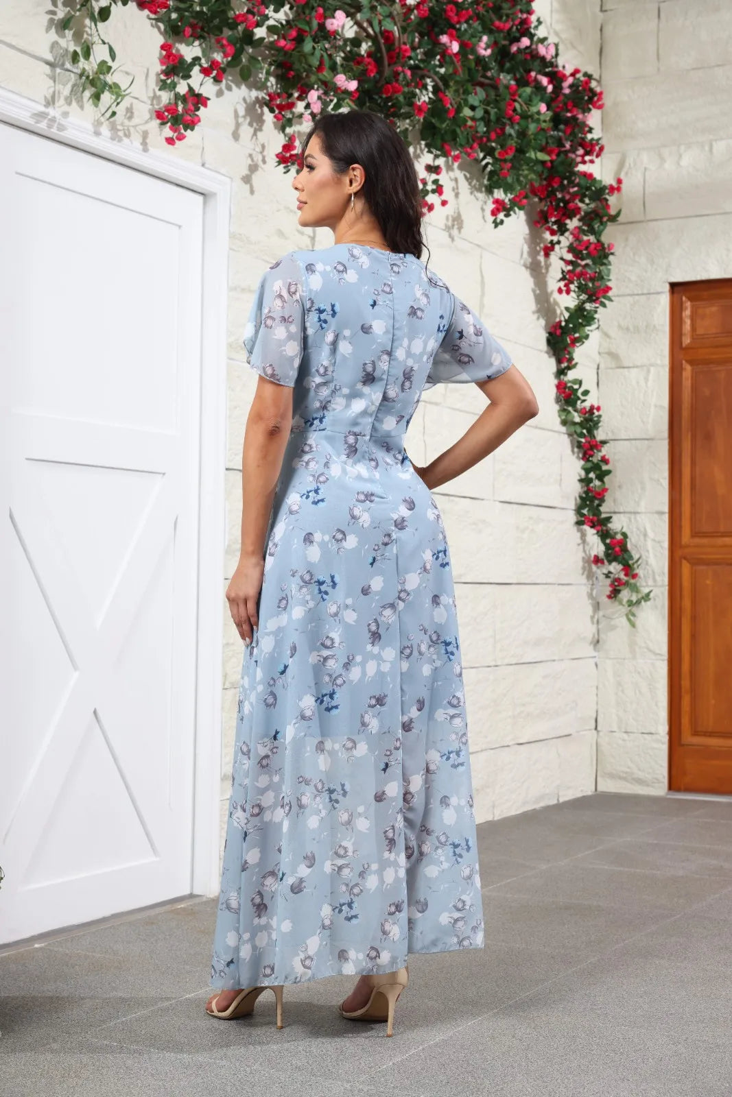 Romantic Floral Print Midi Dress for Spring and Summer | Midi Dresses