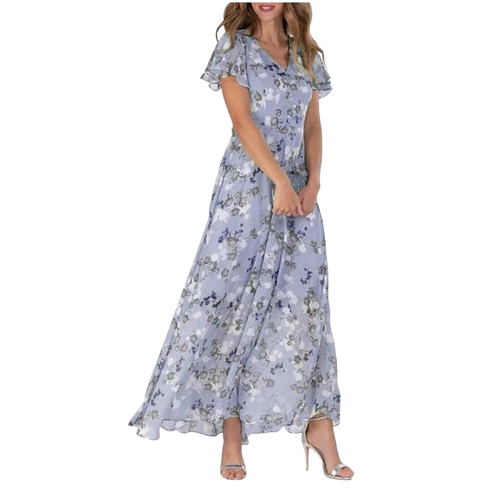 Romantic Floral Print Midi Dress for Spring and Summer | Midi Dresses