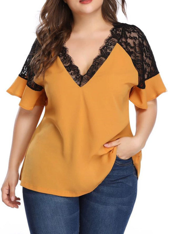 Women's Solid V-Neck Blouse - Casual & Comfortable