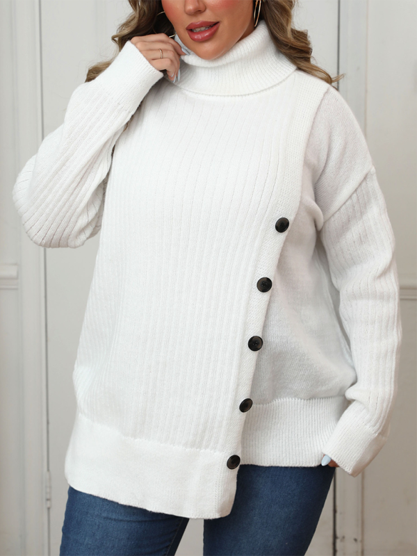 Women's Ribbed Turtleneck Sweater for Winter