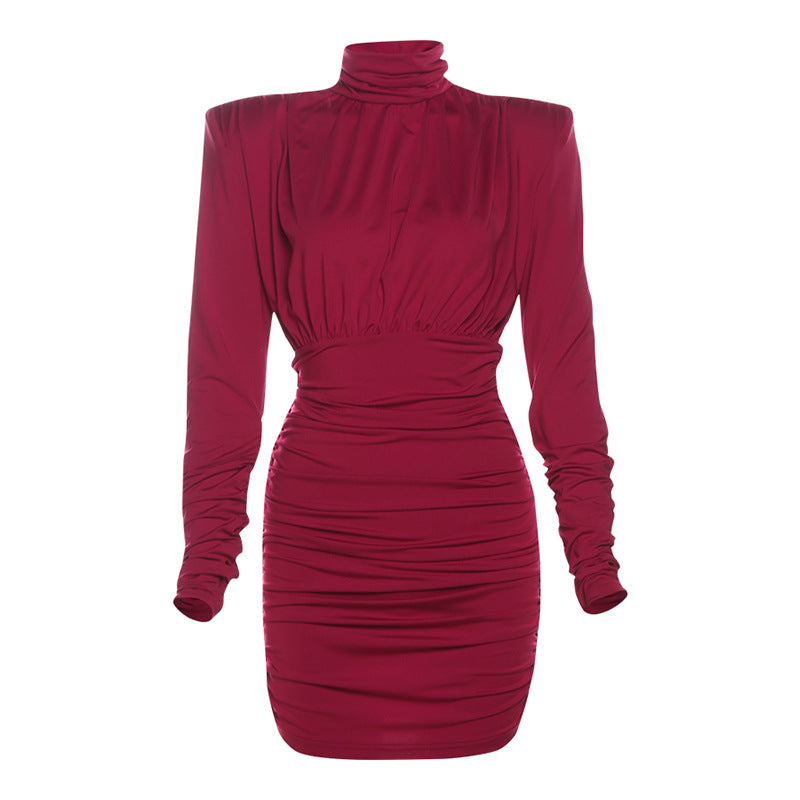 Long Sleeve Party Dress with High Neck Design | Bodycon Dresses