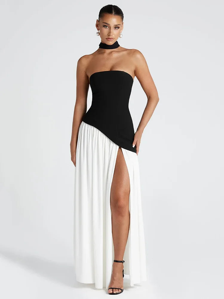 Asymmetrical Evening Dress for Cocktail Parties