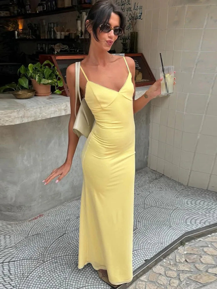 Summer Pale Yellow Semi-Mermaid Dress for Elegant Gatherings | Elegant Dresses