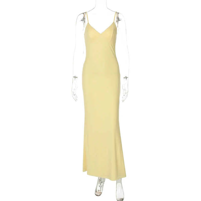 Summer Pale Yellow Semi-Mermaid Dress for Elegant Gatherings | Elegant Dresses