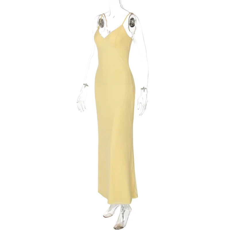 Summer Pale Yellow Semi-Mermaid Dress for Elegant Gatherings | Elegant Dresses