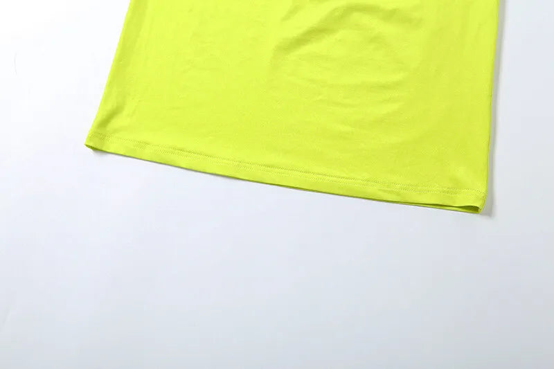 Lemon Party Outfit - Asymmetric Top with Ruched Skirt | Elegant Dresses