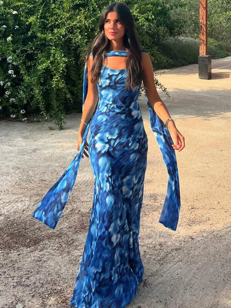 Elegant Blue Maxi Dress for Gala &amp; Weddings | Elegant Dresses