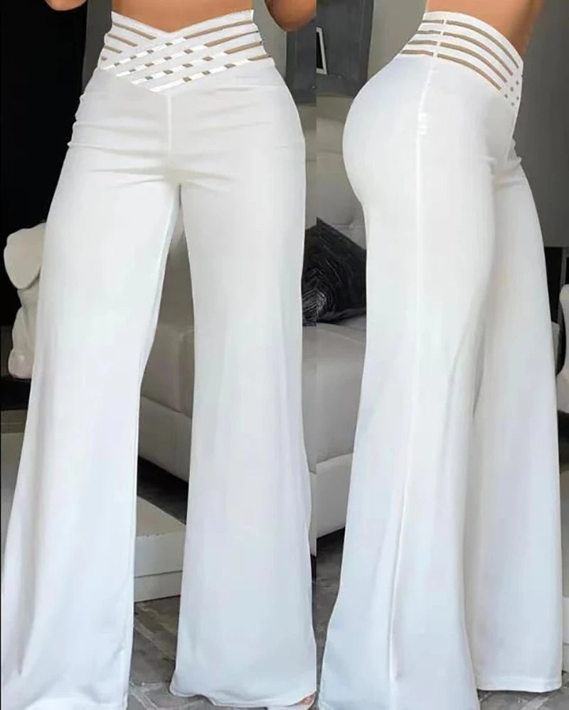 Wide-Legged Palazzo Pants - Flared Trousers for Women