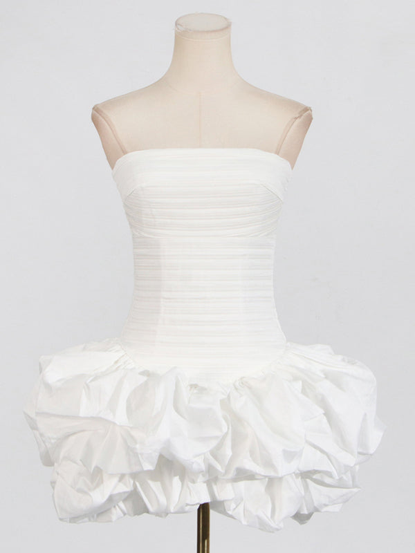 Elegant White Tube Tutu Dress | Tube Dresses