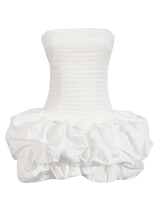 Elegant White Tube Tutu Dress | Tube Dresses