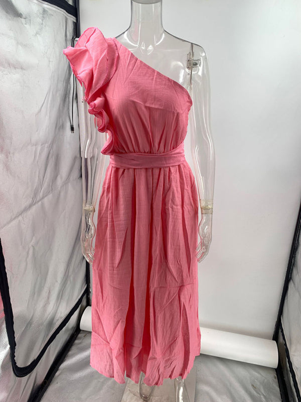 Pink Tea-Length Summer Dress | Elegant Dresses