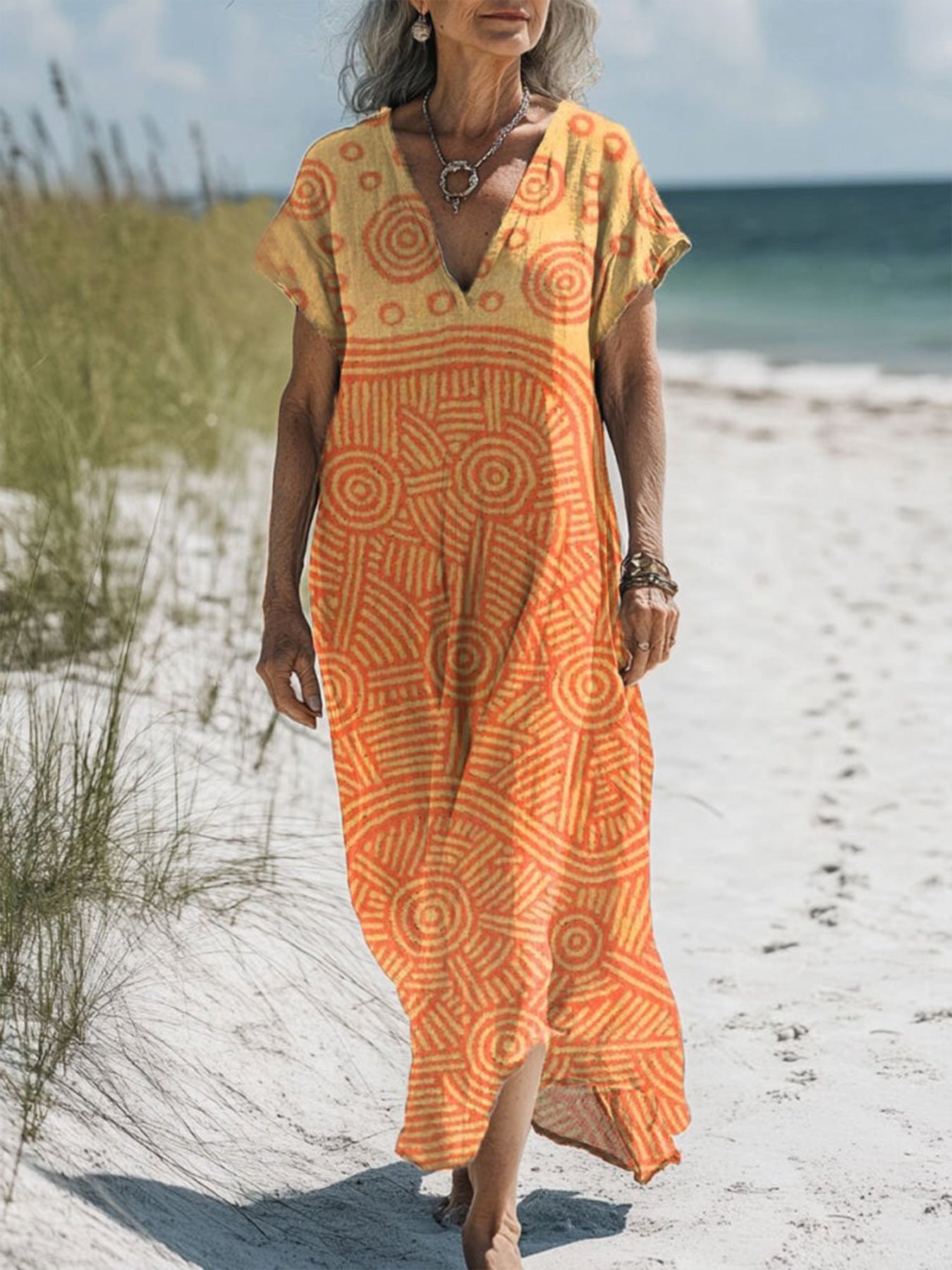 Boho Summer Dress - Loose Fit Maxi Vacation Wear | Tunic Dresses