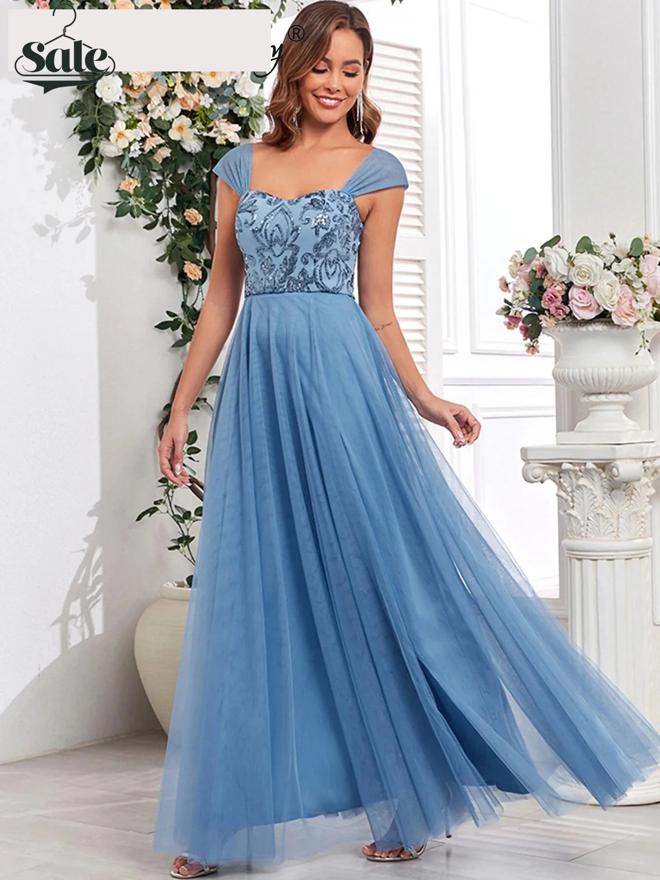 Sweetheart Neckline Blue Dress for Formal Graduations