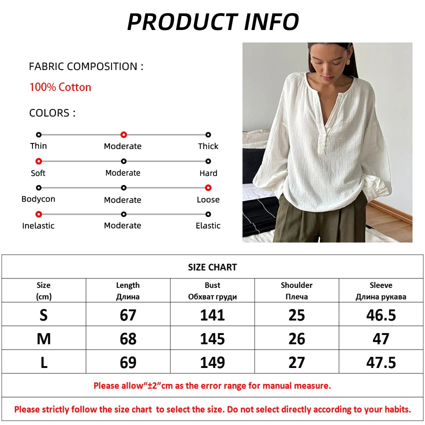 Casual Henley Neck Blouse with Drop Shoulders in Cotton | Dresses