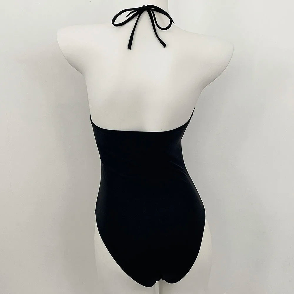 Halter or Bandeau Swimsuit with Buckle in One Piece | Swimsuits