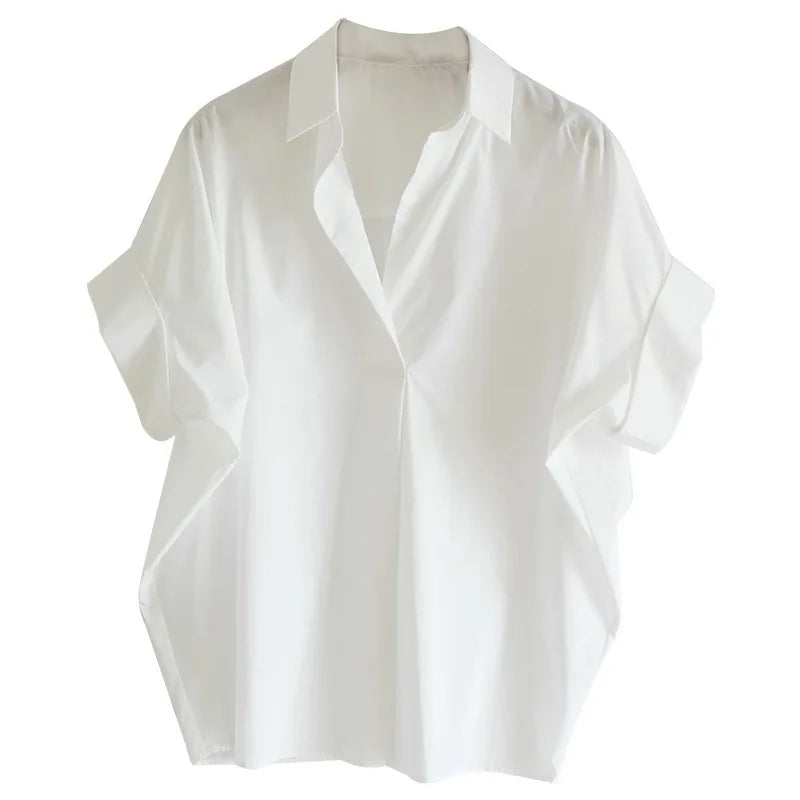 Lightweight White Blouse with Classic Collar | Casual Shirts