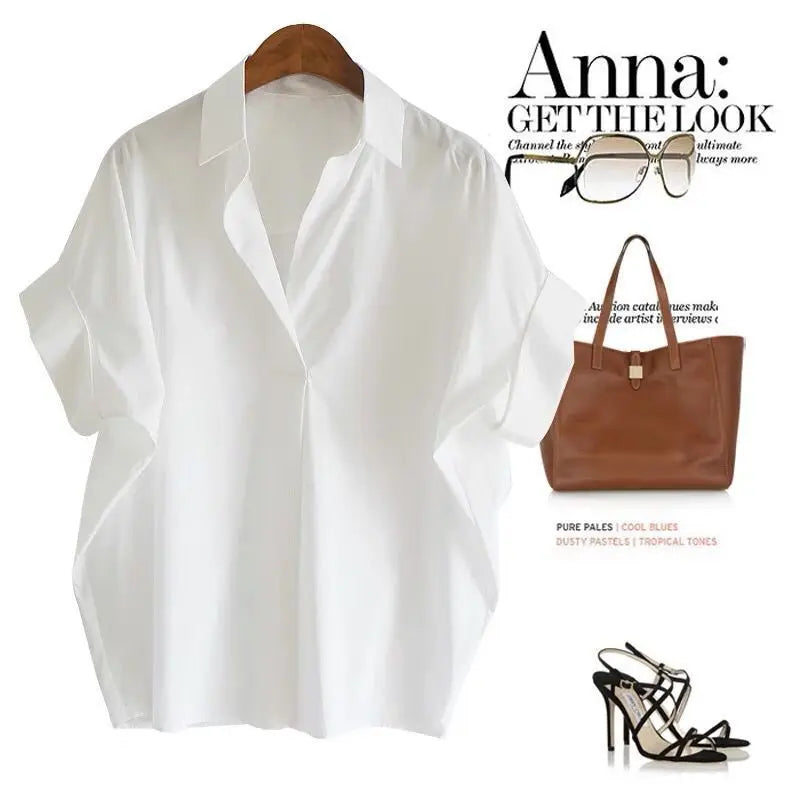 Lightweight White Blouse with Classic Collar | Casual Shirts