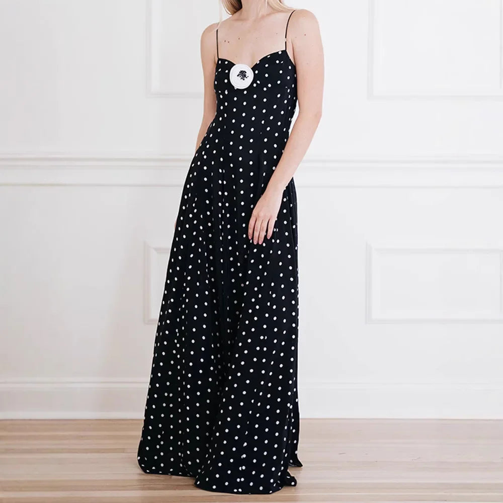 Casual Polka Dot Spaghetti Strap Maxi Dress | Maxi Dresses