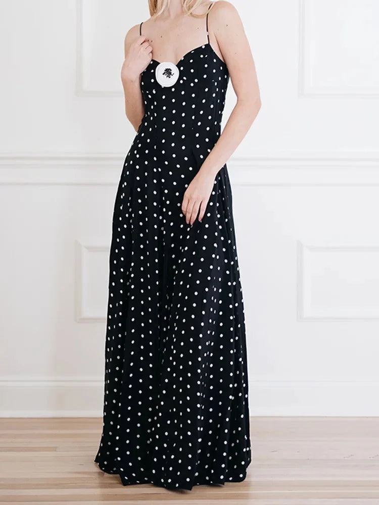Casual Polka Dot Spaghetti Strap Maxi Dress | Maxi Dresses