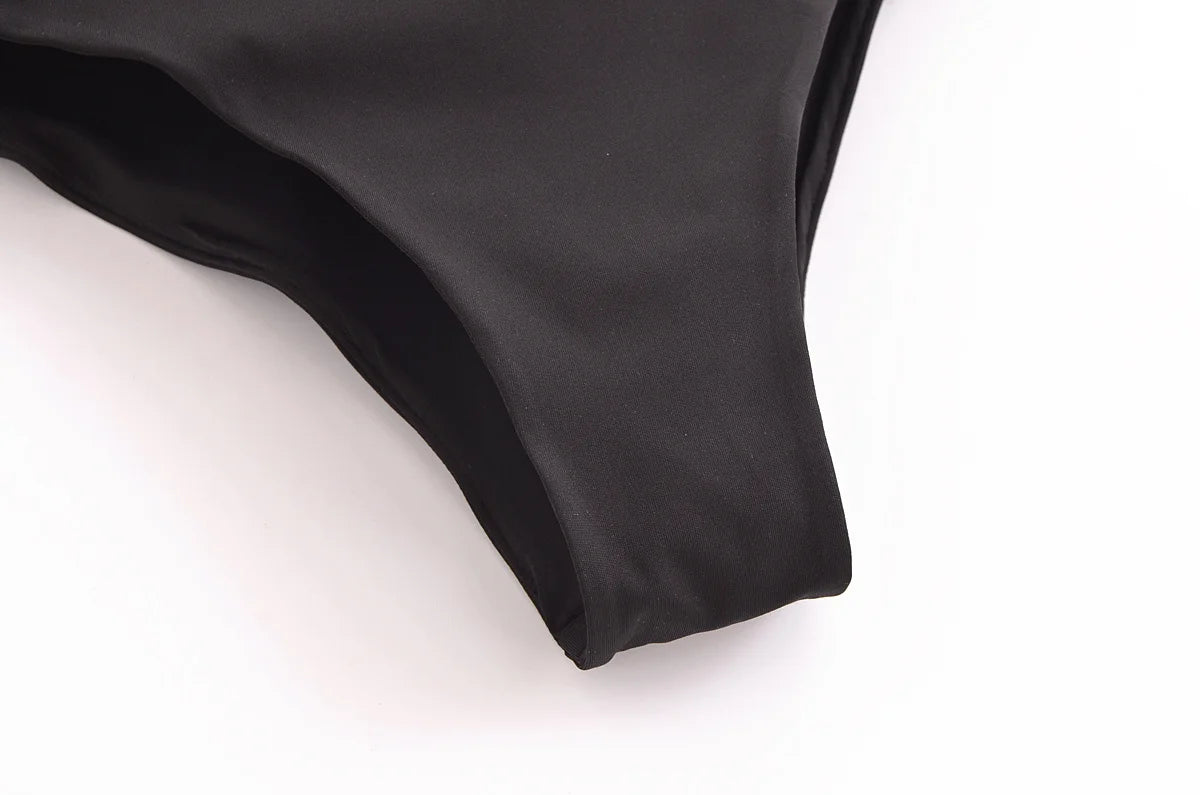 Gold-Trimmed Bandeau Swimsuit for Summer Events | Bodysuits