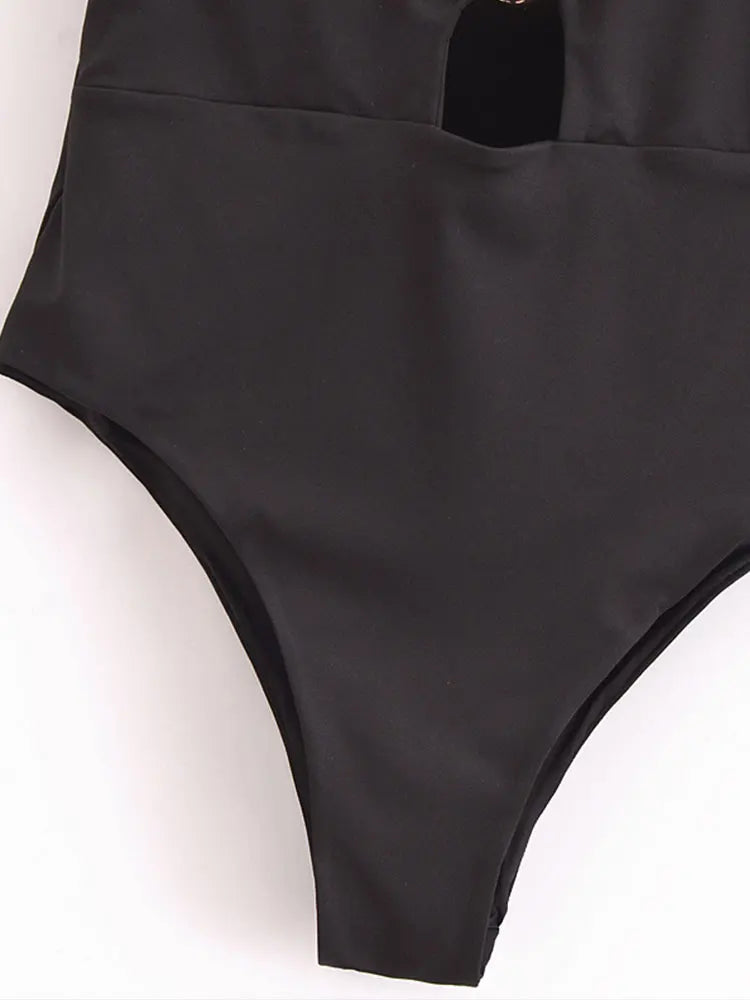 Gold-Trimmed Bandeau Swimsuit for Summer Events | Bodysuits