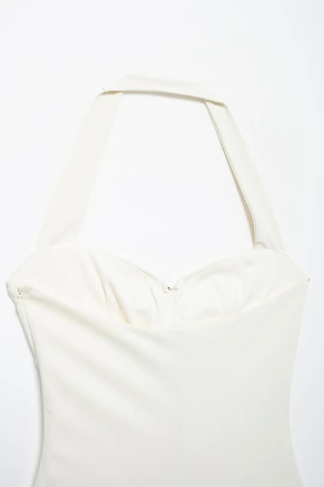 White Halter with Silver Shell Appliqués for Festivals | Halter Tops