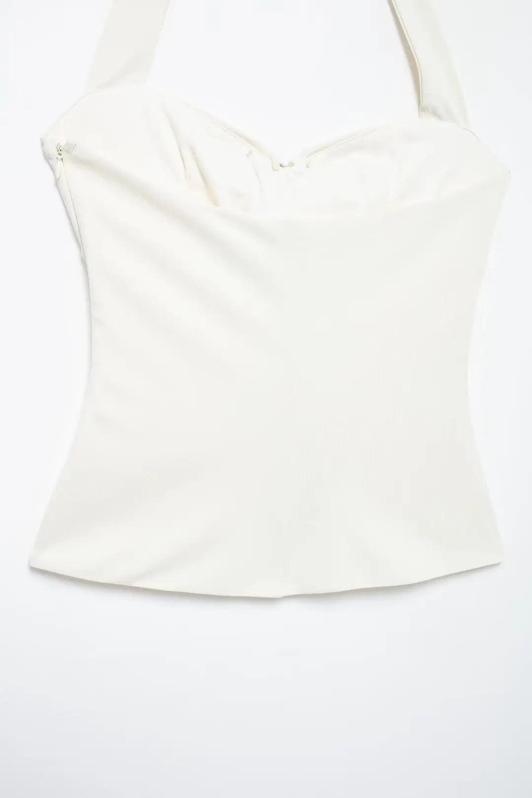 White Halter with Silver Shell Appliqués for Festivals | Halter Tops