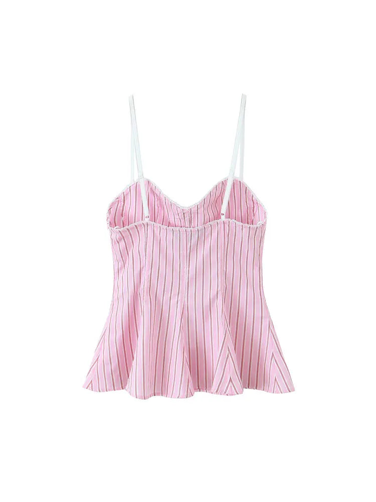 Sweetheart Stripe Bustier Cami – Summer Pink Edition | Cami Tops