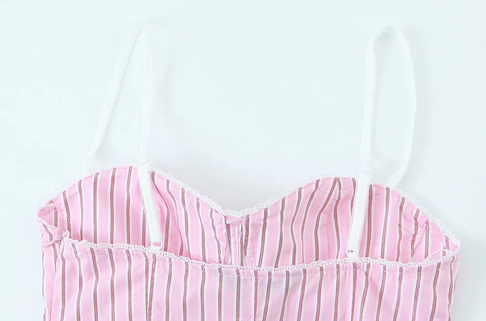Sweetheart Stripe Bustier Cami – Summer Pink Edition | Cami Tops