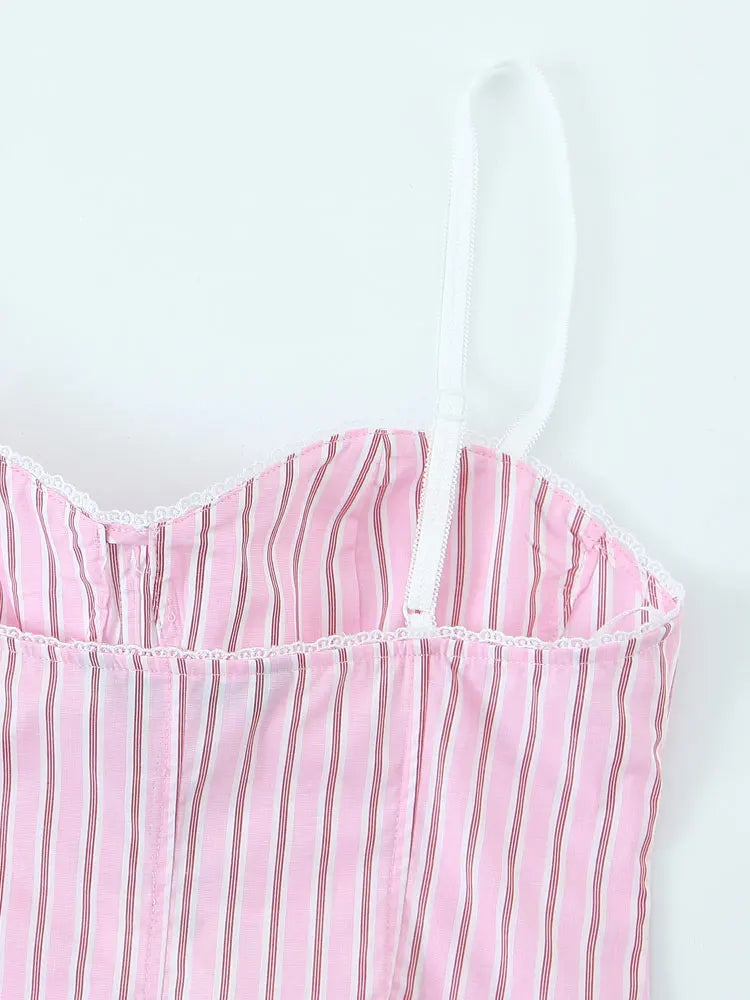 Sweetheart Stripe Bustier Cami – Summer Pink Edition | Cami Tops