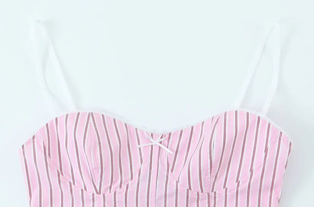 Sweetheart Stripe Bustier Cami – Summer Pink Edition | Cami Tops