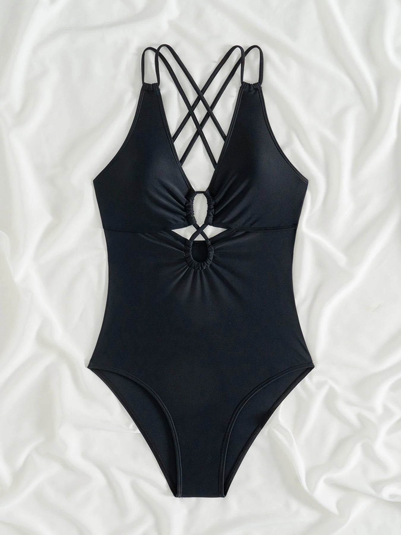 Strappy Back One-piece Swimsuit for Tropical Vacations | One Piece Swimsuit