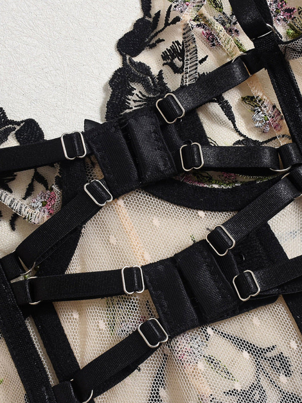 Structured Floral Embroidered Corset Lingerie | Lingerie