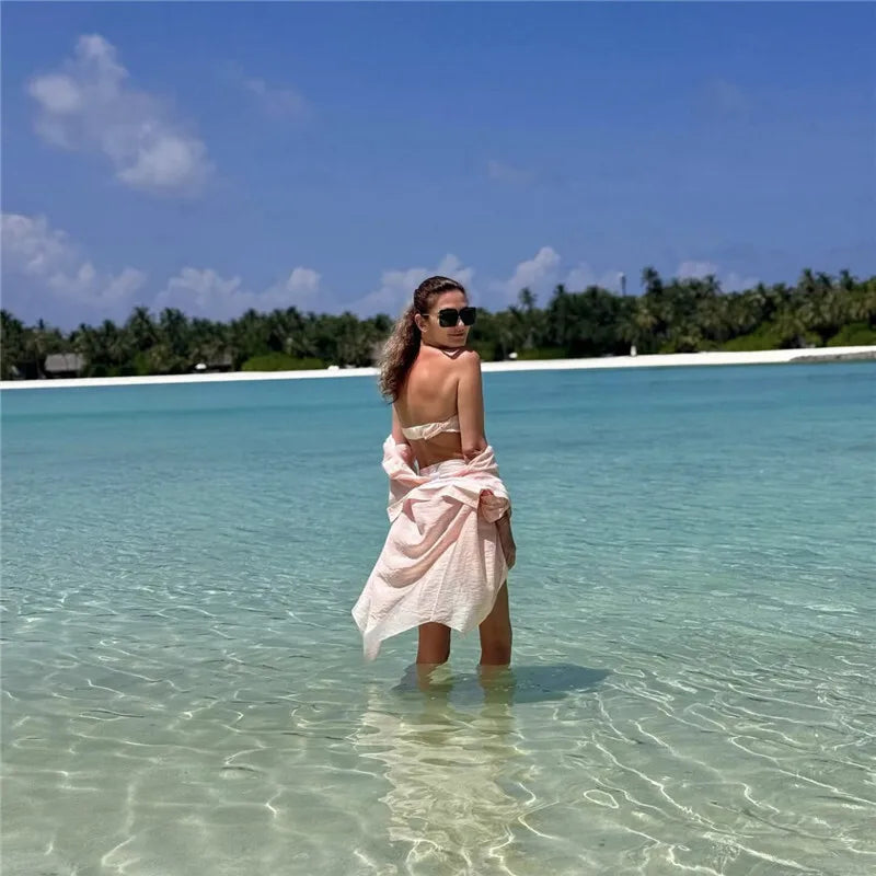 Translucent 2-Piece Resort Set with Long Sleeve Shirt | Matching sets