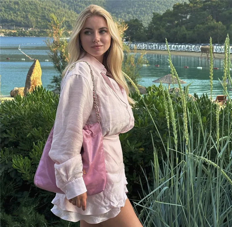 Translucent 2-Piece Resort Set with Long Sleeve Shirt | Matching sets