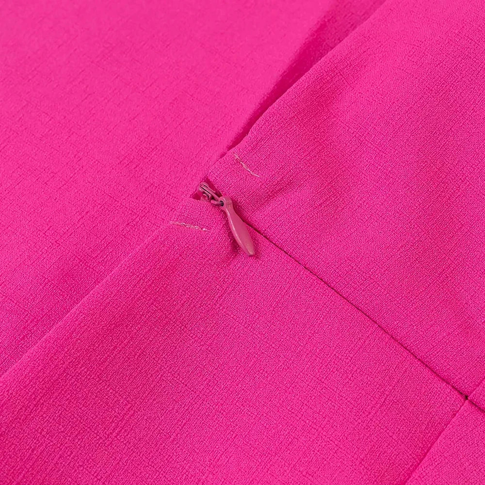 Structured Hot Pink Playsuit with Bow Back for Summer Events | Rompers