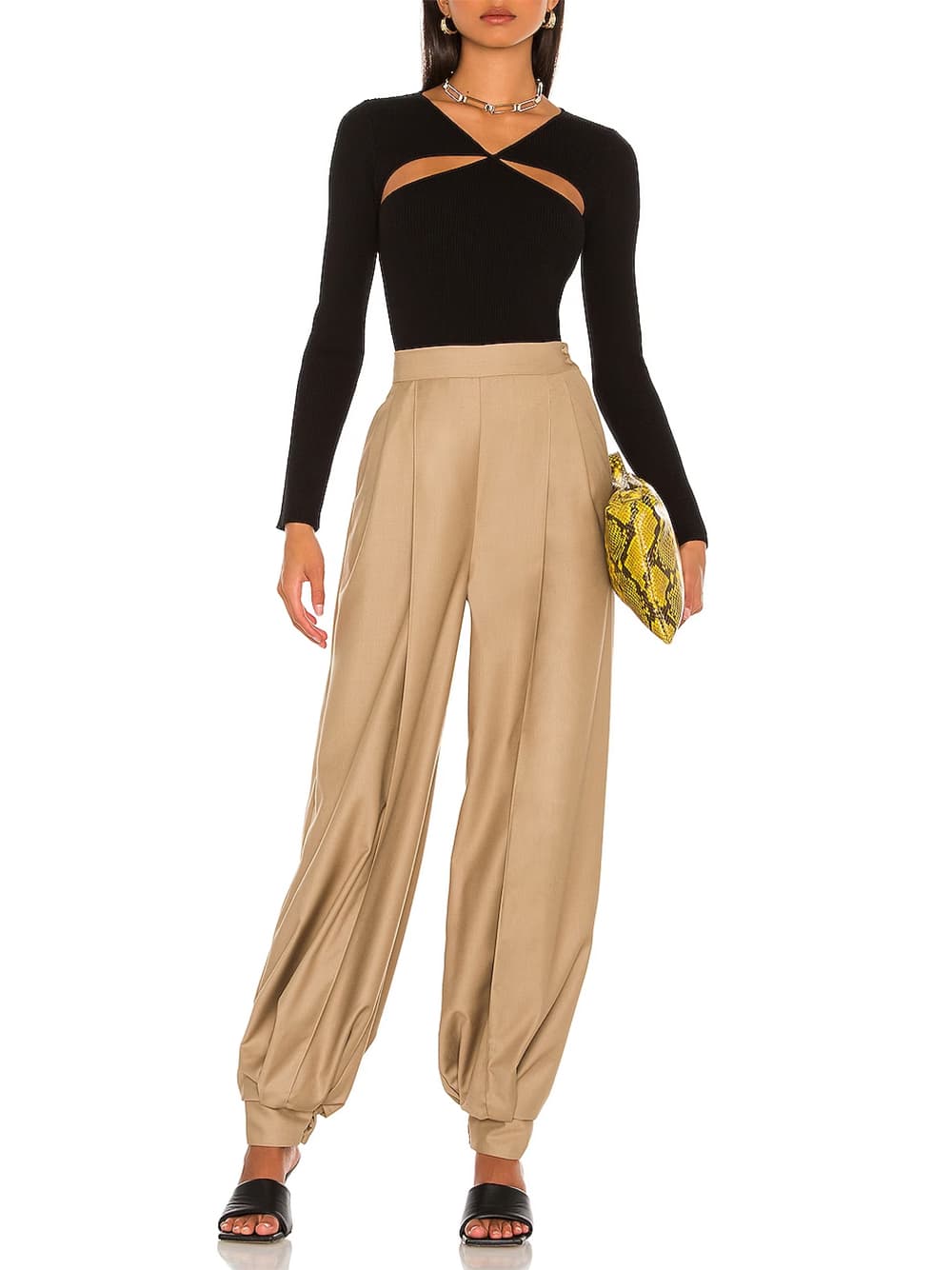 Slim-Fit Knit Top with Front & Back Cutouts – Office to Dinner | Tops