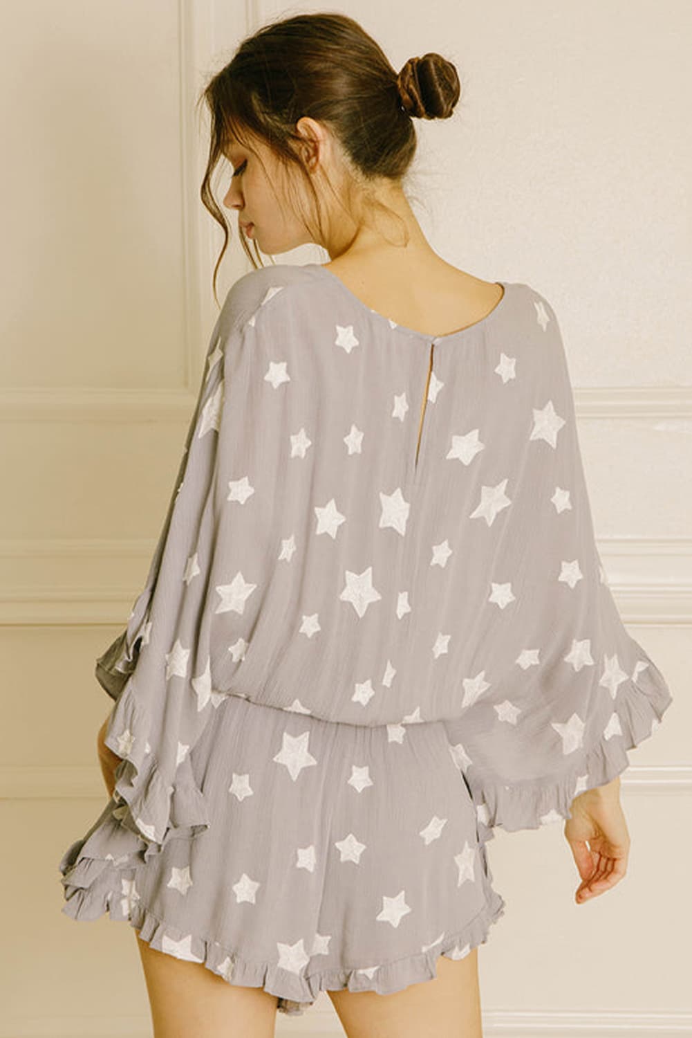 Crinkle Star Romper with Kimono Sleeves for Getaway Looks | Jumpsuits & Rompers