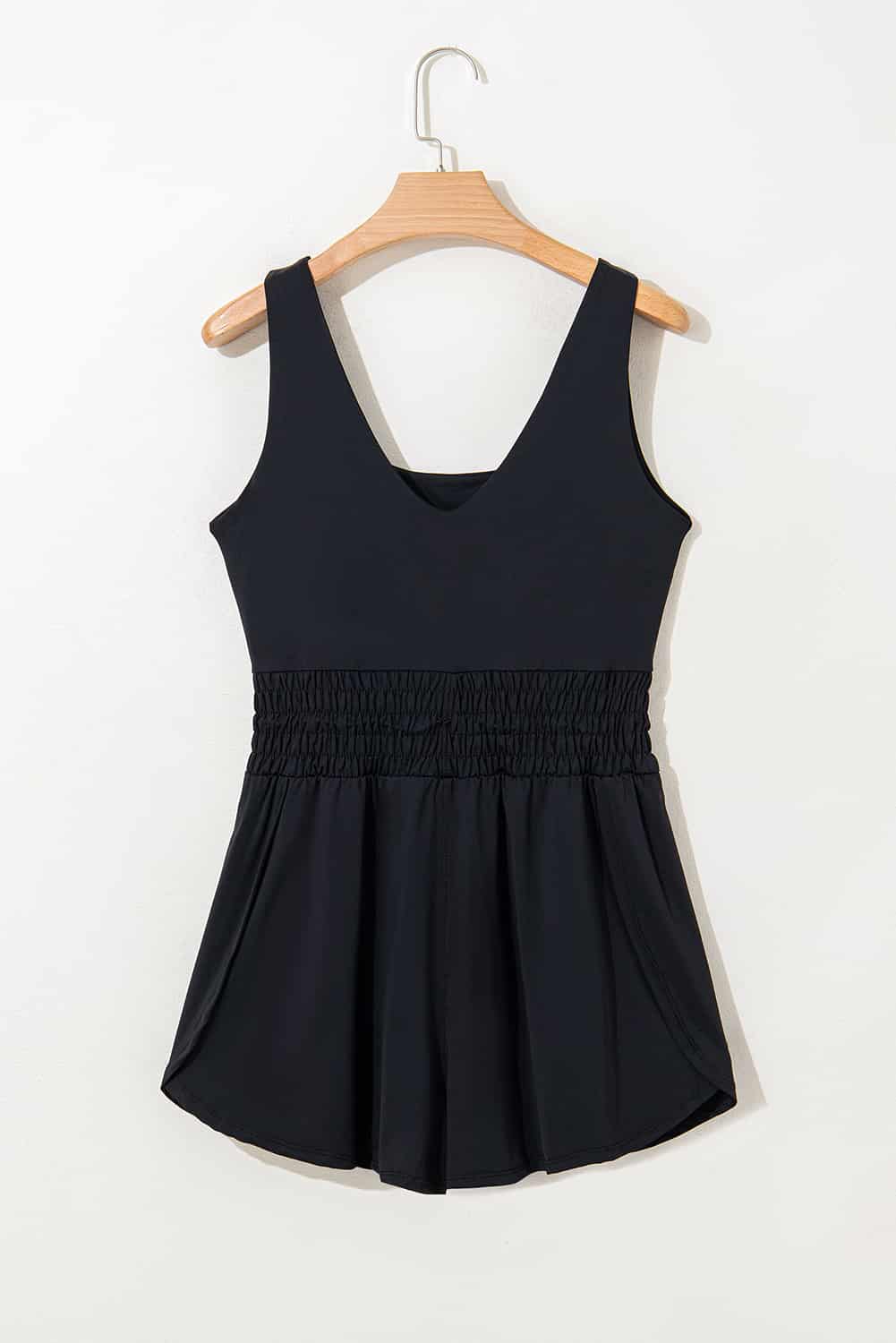 Casual Blue Sleeveless Romper with Cinched Waist | Jumpsuits & Rompers