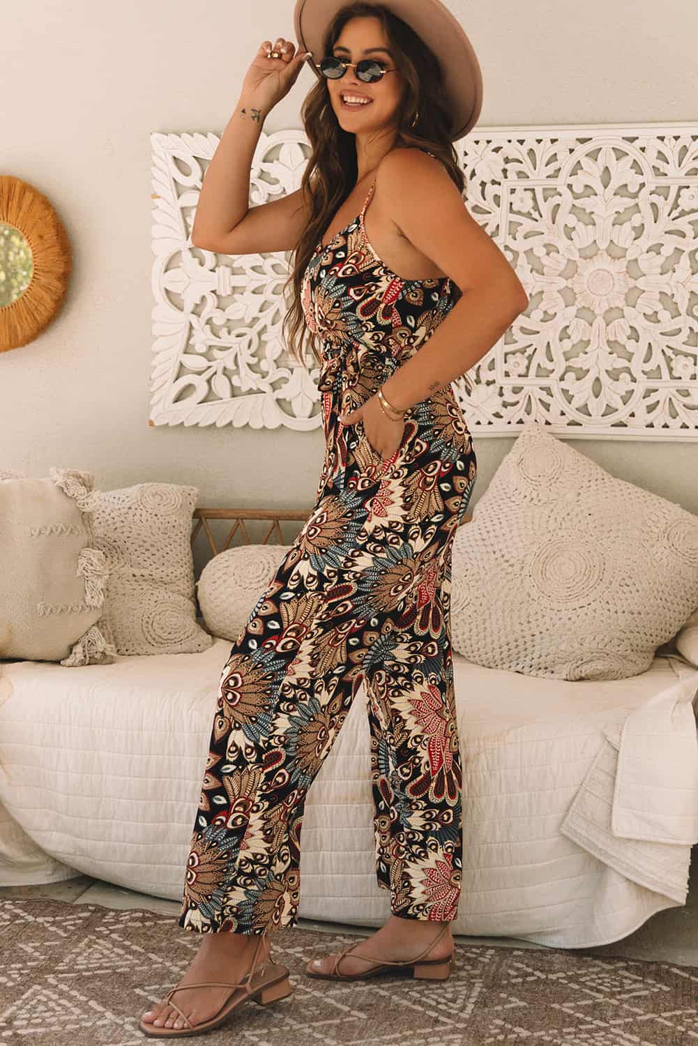 Bold Boho Wide-Leg Jumpsuit for Summer Festivals & Travel | Jumpsuits & Rompers
