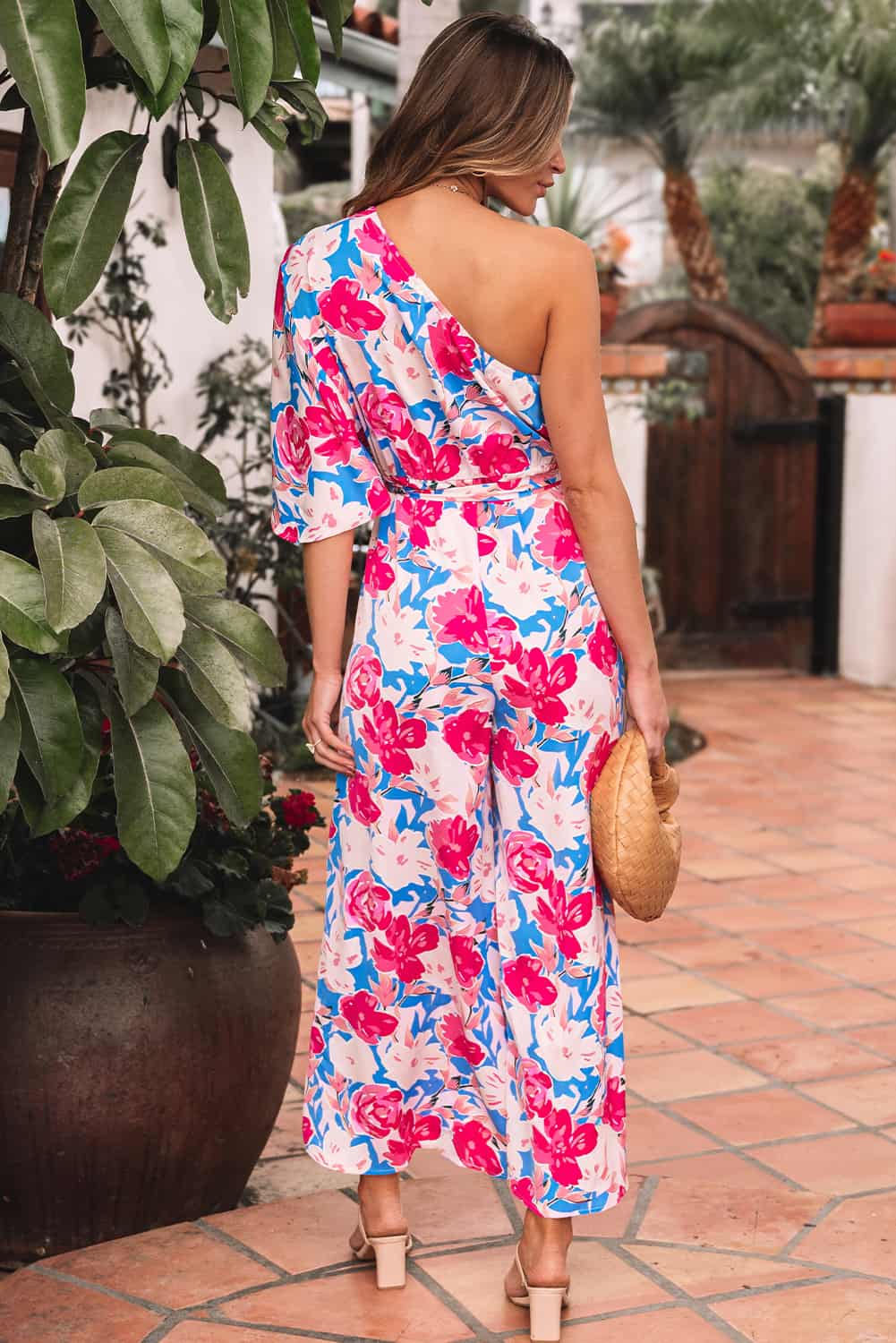 Belted Floral One-Shoulder Jumpsuit for Garden Parties | Jumpsuits & Rompers