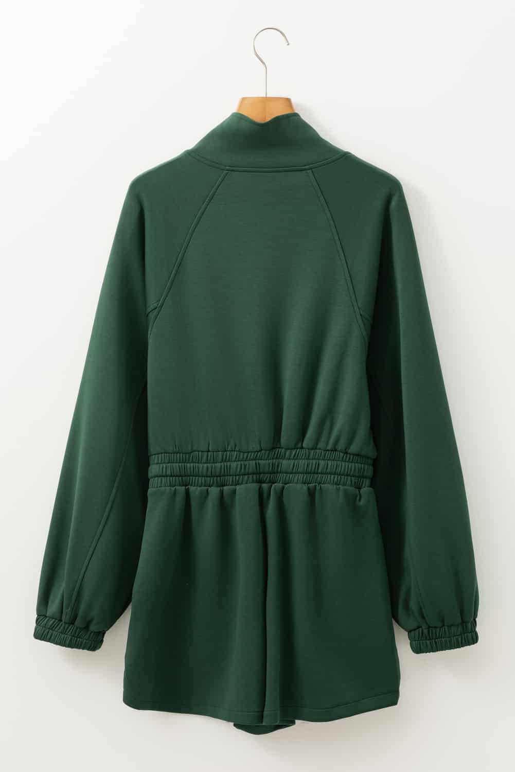 Zip-Up Long Sleeve Romper with High Collar – Fall Lounge Essential | Jumpsuits & Rompers