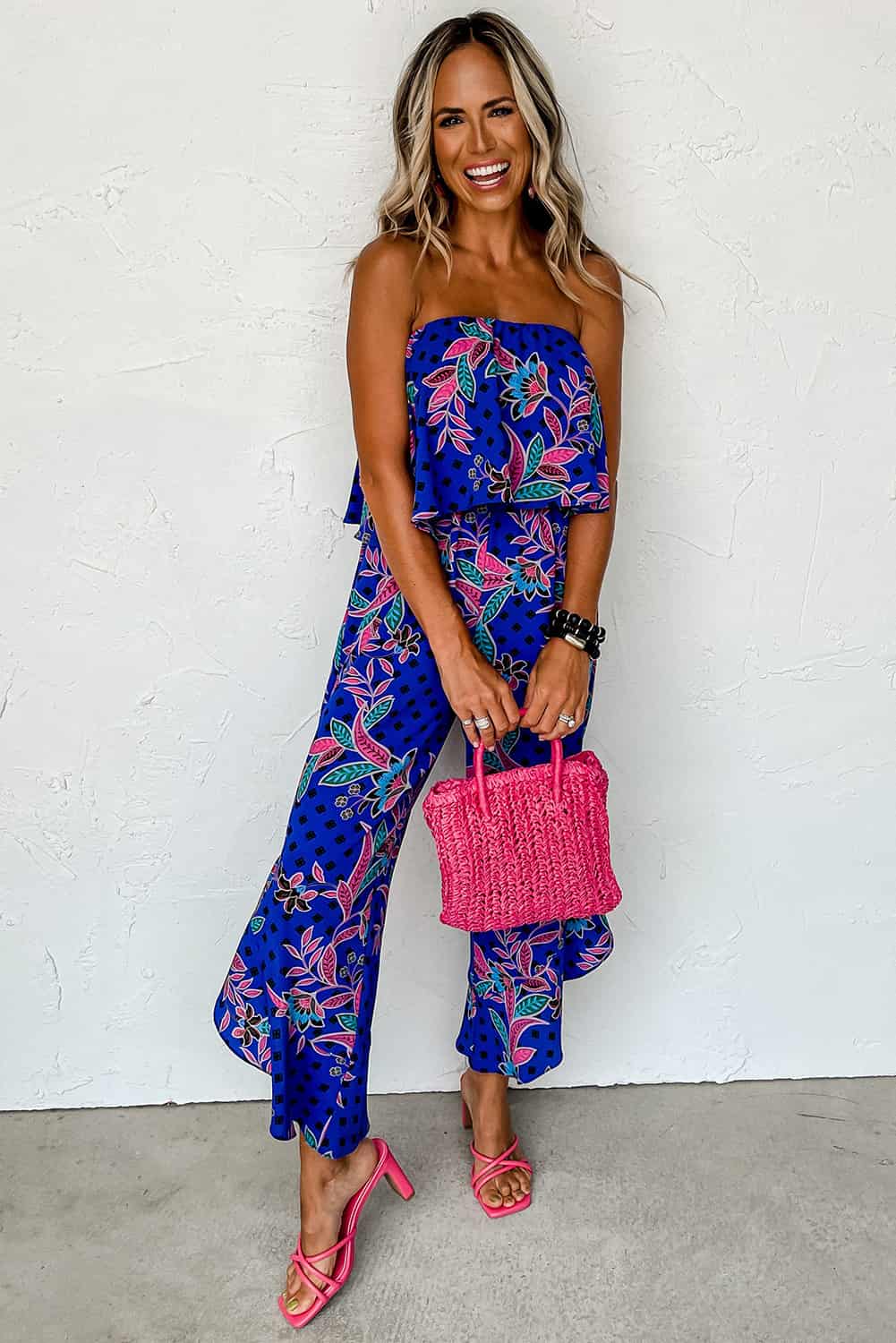 Bold Strapless Ruffle Jumpsuit for Vacations & Brunch Days | Jumpsuits & Rompers