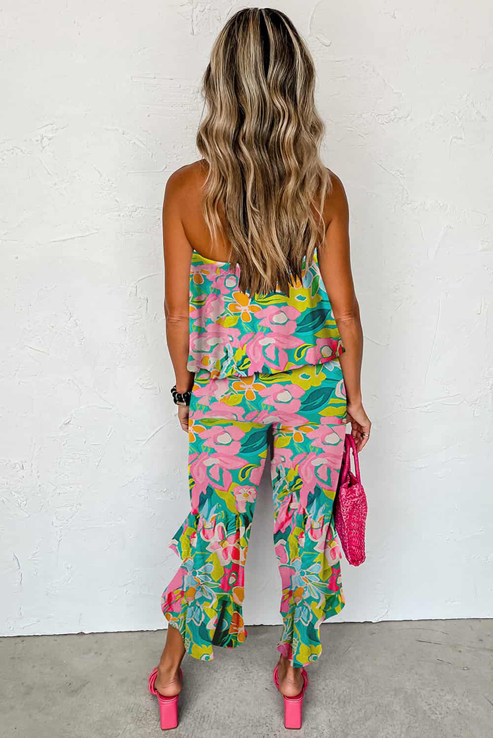 Bold Strapless Ruffle Jumpsuit for Vacations & Brunch Days | Jumpsuits & Rompers