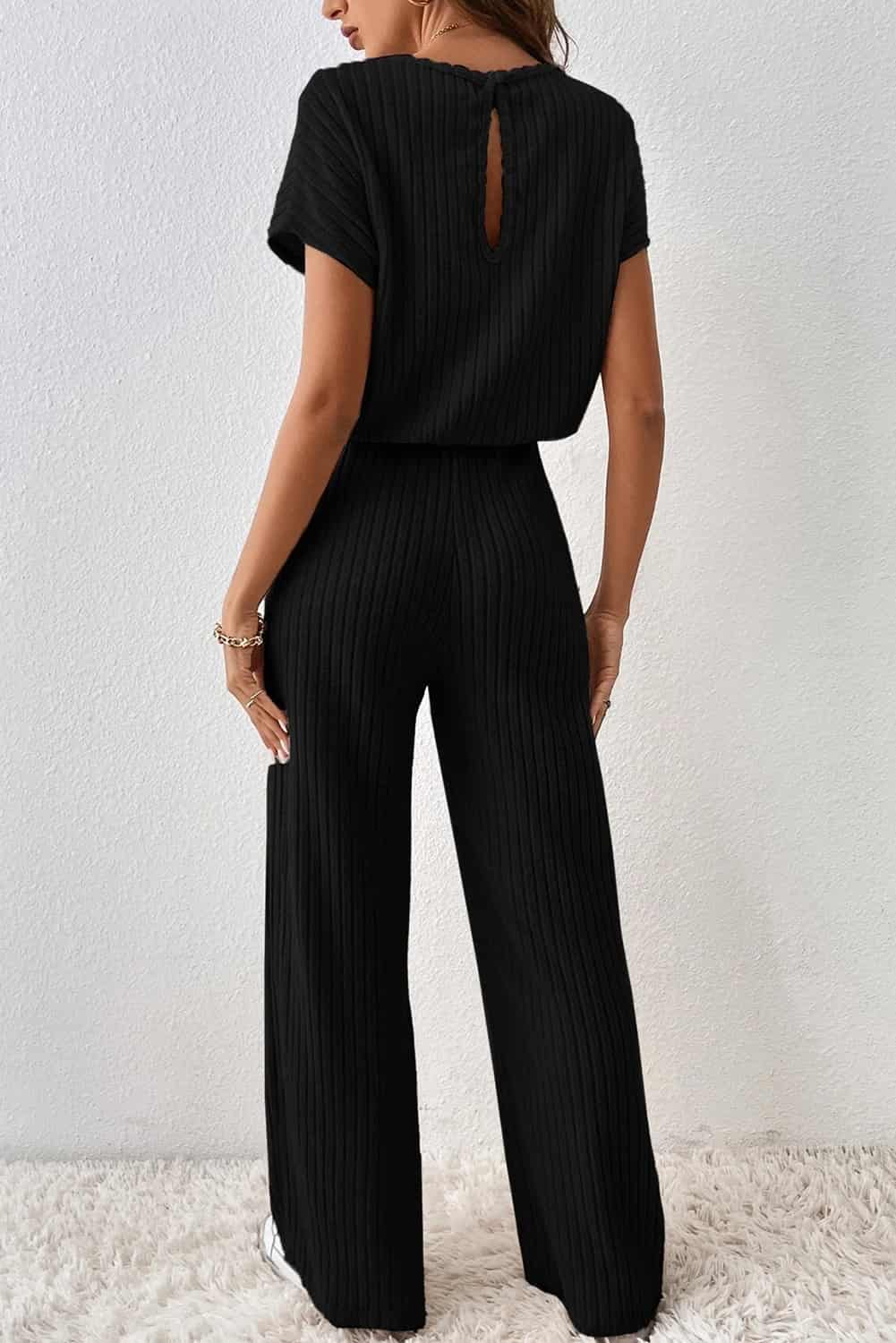Minimalist Ribbed Lounge Jumpsuit for Women | Full-Length Fit | Jumpsuits & Rompers