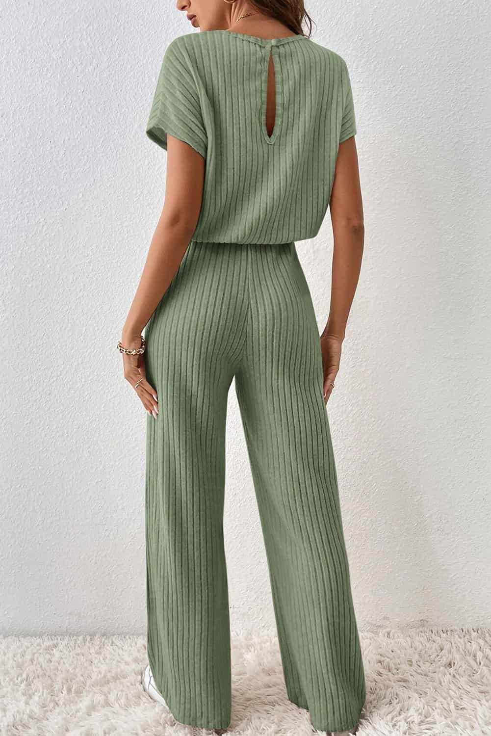 Minimalist Ribbed Lounge Jumpsuit for Women | Full-Length Fit | Jumpsuits & Rompers