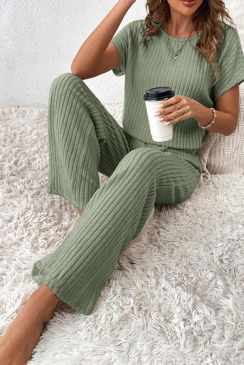 Minimalist Ribbed Lounge Jumpsuit for Women | Full-Length Fit | Jumpsuits & Rompers