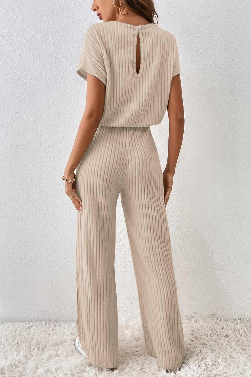 Minimalist Ribbed Lounge Jumpsuit for Women | Full-Length Fit | Jumpsuits & Rompers